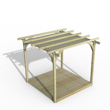 Forest 2.4 x 2.4m Wooden Pergola and Decking Kit with/out Canopy Free Delivery