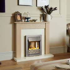 Image of Adam Southwold Oak Cream Surround Fireplace Stove Fire Heater Heating Suite