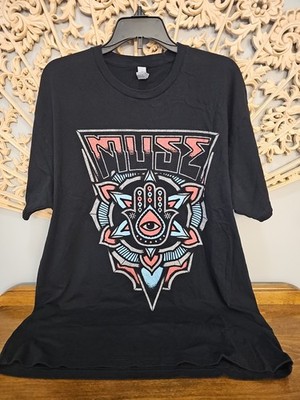 Muse Tour 2018 North American Concert Black 100% Cotton T-Shirt Men's L 