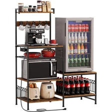 Stand for Mini Fridge and Microwave Coffee Maker - Large Storage Capacity, wi...