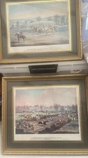 A Pair of Racing Etchings Northampton Grand Steeple Chase March 1835 Framed
