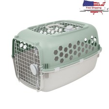 2-Door Portable Dog Kennel Plastic Travel Crate Heavy Duty Ventilation Access US