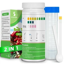 2-In-1 Ph & Nitrogen Soil Test Kit, Home Soil Testing Kit for Lawns Gardening Gr