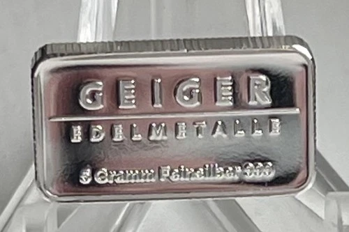 5 Gram Geiger Edelmetalle .999 Silver Bullion Bar