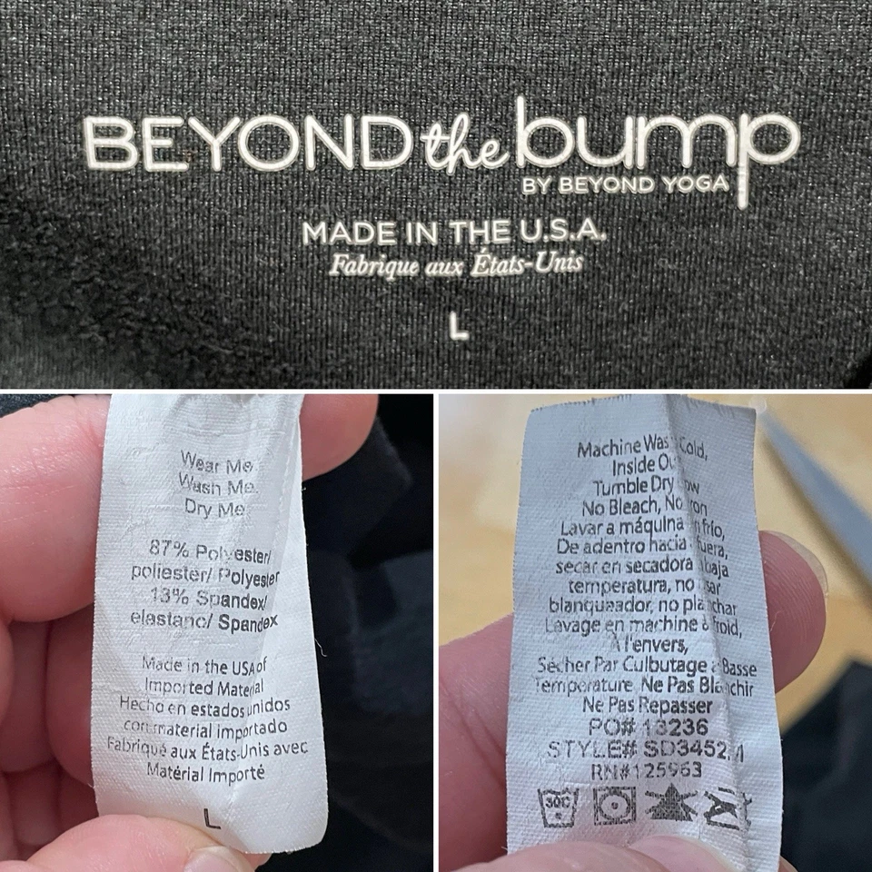 Beyond Yoga Maternity Love the Bump Capri Leggings Large Gray Space Dye Stretch - Image 2 of 4