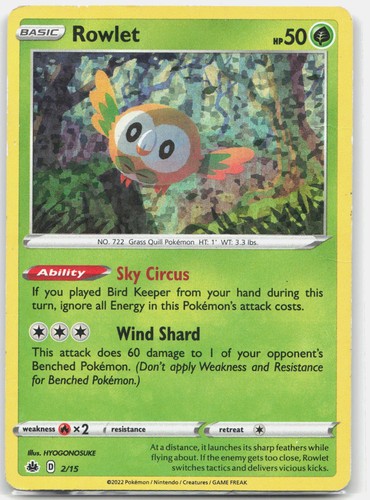 Rowlet 002/015 Holo Promo McDonald's Promos 2022