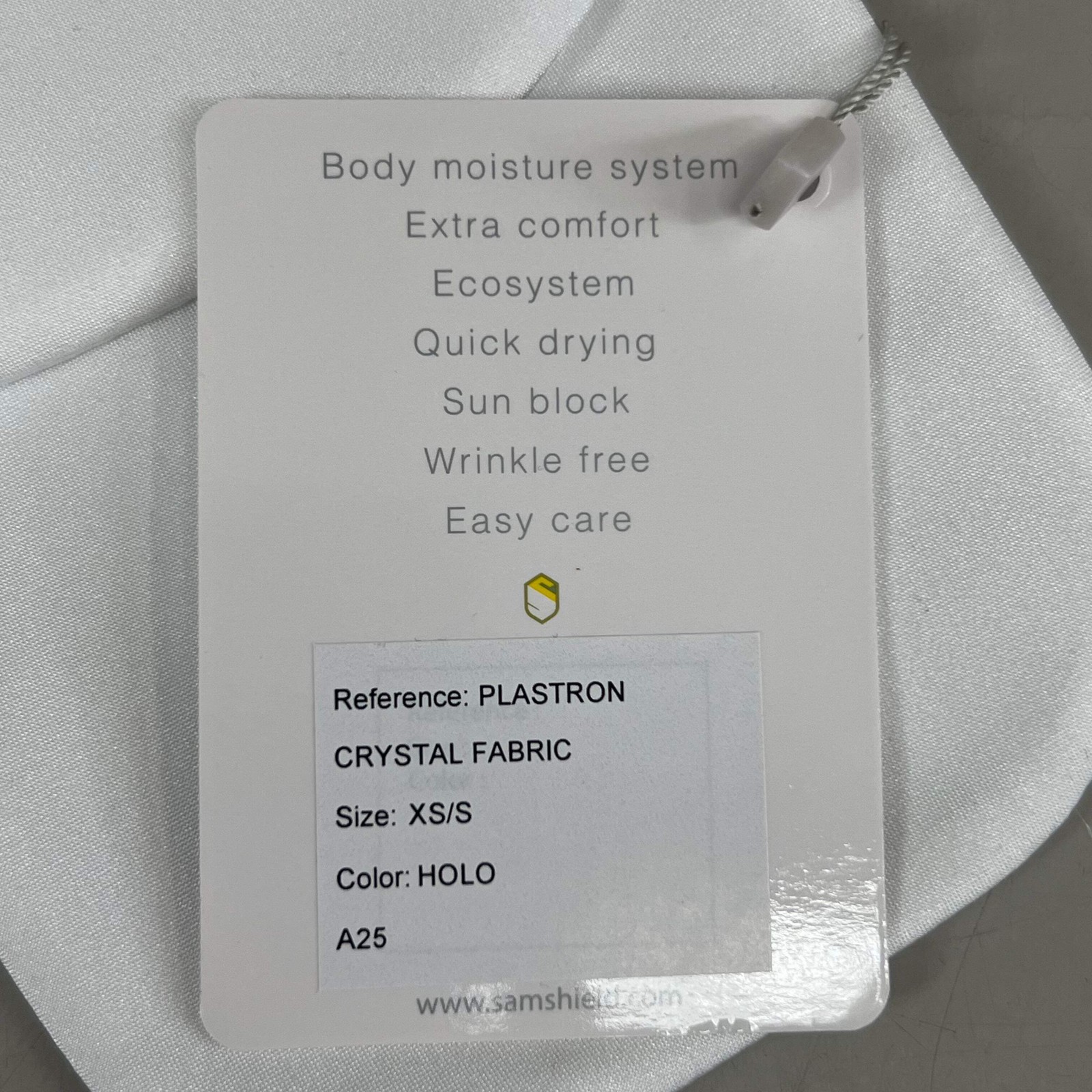 SAMSHIELD Plastron Crystal Fabric Equestrian Riding Tie Women's Sz XS/S White