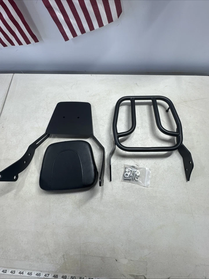 Respaldo barra Sissy + portaequipajes para Triumph Bonneville T100 T120 negro 2017-22 Foto 2 de 4