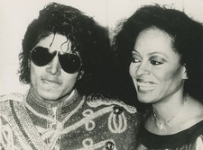 A05 A0513 - Foto stampa Diana Ross e Michael Jackson sorridenti insieme