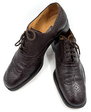 Vintage Bally Brandon Luxurious Brown Leather Wingtip Lace Up Shoes Men's Sz 10