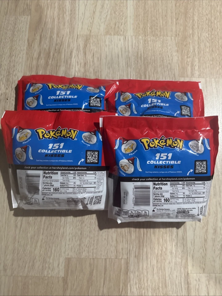 Lote de 4 Pokemon Hershey’s Kisses Share Size Pack 151 Coleccionables Pack Sellado Foto 2 de 2