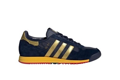 adidas Originals SL80 SPZL Navy/Gold Retro Runner Trainers US 13.5 EF1159
