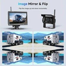 AHD 7" 1080P Wireless Backup Camera Monitor-Heavy Duty BSD Blind Spot Warning