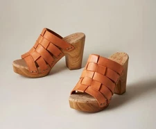 Kork Ease Boho Devan Orange Kerala Full Grain Leather Platform Sandal 10 M $150
