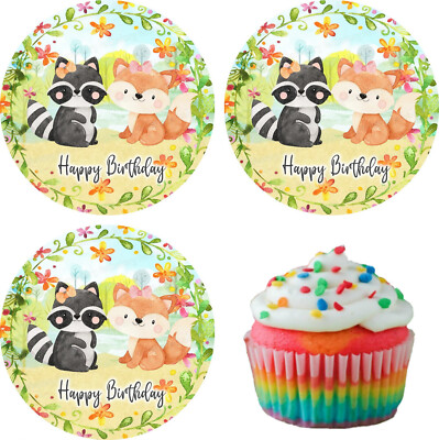 Silars Waschbär Torten-Deko - 24 Stück Cupcake Topper Für Tier Motto Partys