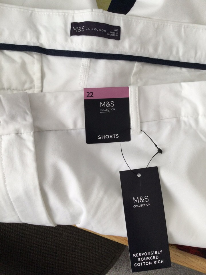 MARKS & SPENCER Ladies Soft White Cargo Shorts Size 22 BNWT eBay