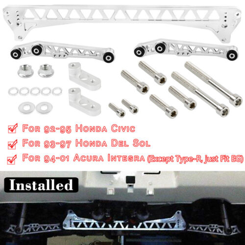 Lower Control Arm + Subframe Brace For 92-98 Honda Civic CRX Del-Sol 94-01 Acura - Picture 8 of 8