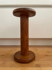 Vtg large industrial wooden factory bobbin-spool 8 inches