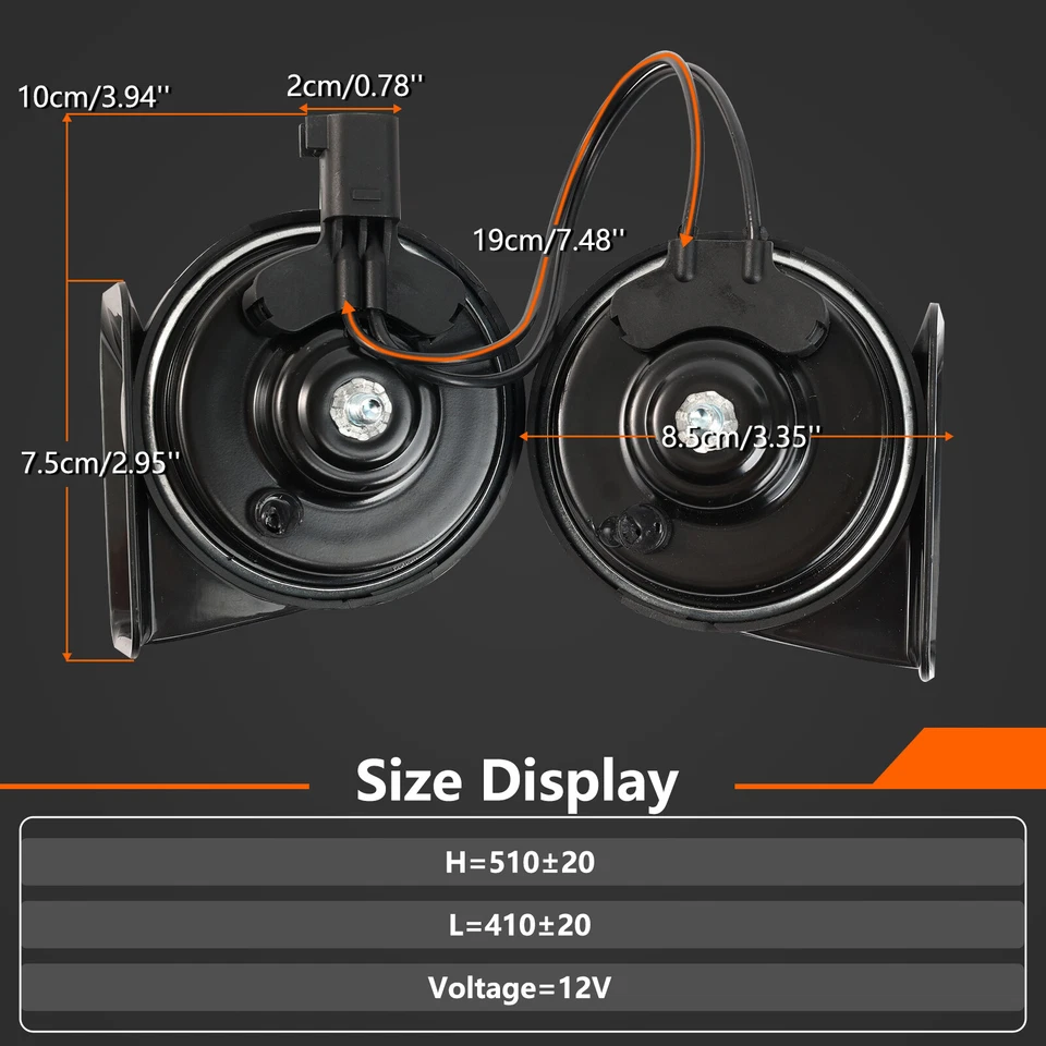 2x Cuerno de caracol alto paso bajo fuerte para Ford Fiesta Focus Fusion Taurus 2009-2020 Foto 2 de 4