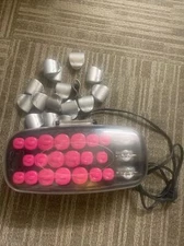 Conair Hot Clips Flocked Roller Set Of 20 Fast Heat Pink Black Three Sizes Box