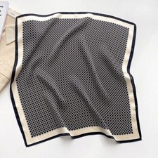 100 Silk Square Scarf Women's Neckerchief Wrap Kerchief Bandana Polka Dot 53x53