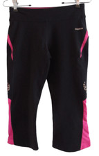 Reebok Capri Crop Leggings Athletic Play Dry Black  Pink Mid-Rise XS