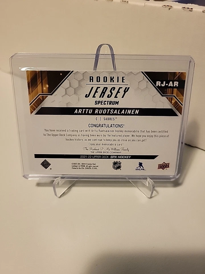 2021/22 UD SPX ARTTU RUOTSALAINEN GOLD SPECTRUM ROOKIE JERSEY RC #RJ-AR 05/99 - Image 3 of 3