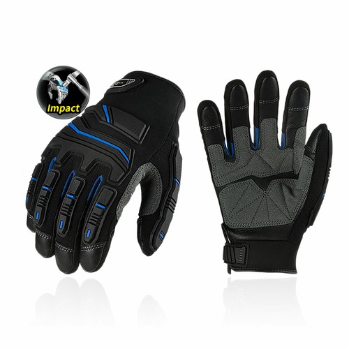 1 par de guantes de trabajo de alta resistencia cuero de vaca de grano Vgo, pantalla táctil (CA9730HL) - Imagen 2 de 9