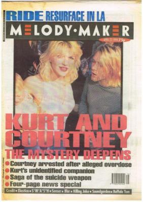 Melody Maker Magazine April 23 1994 npbox075 Kurt and Courtney - Elastica - Blur