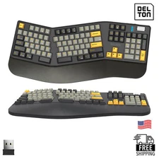 Delton KB450 Wireless Ergonomic Mechanical Keyboard, Black