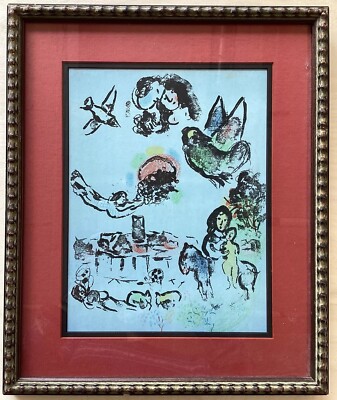 Marc Chagall Original Colorful Lithograph Nocturne in Venice w