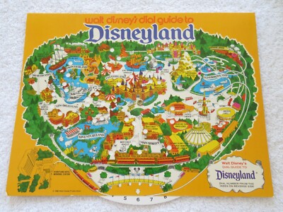 Walt Disney's dial guide to Disneyland California dial map  1980