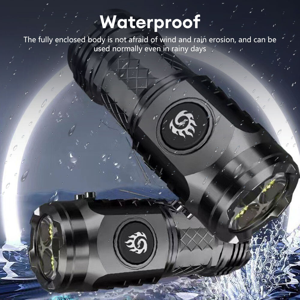 Mini Portable LED Flashlight Pocket Clip Super Bright Torch Light