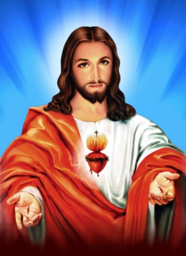 Large SACRED HEART OF JESUS 11X15 inch Ultra Premium PHOTO PICTURE CATHOLIC - 第 1/1 張圖片