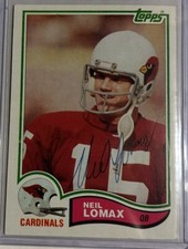 1982 Neil Lomax Topps Rookie Hand Signed Auto Autograph St. Louis Cardinals RC