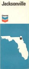 1974 CHEVRON STANDARD OIL COMPANY Road Map JACKSONVILLE Florida I-95 Toll Bridge