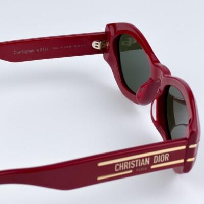 BRAND NEW Dior DIORSIGNATURE B1U 35C0 Shiny Red Green Women Butterfy Sunglasses Dior DIORSIGNATURE B1U 35C0 Shiny Red Dark Green Women  main image 3