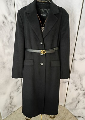 Basler Mantel schwarz Wolle Gr 42 Zeitlos Elegant Coat Jacket Old Money Angora