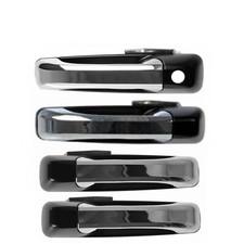 4Pcs New Front  Rear Exterior Door Handle Set with Driver Chrome Black For Ram