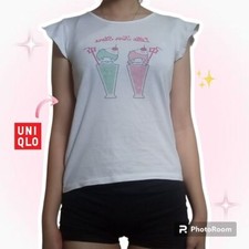Sanrio x UNIQLO Kids Little Twin Stars white T shirt top girls Size Age13 NWT
