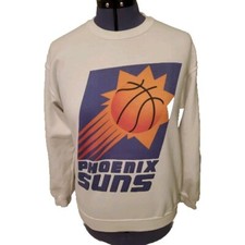 VINTAGE 90's NBA PHOENIX SUNS White Long Sleeve Sweatshirt Gildan Sz. Medium