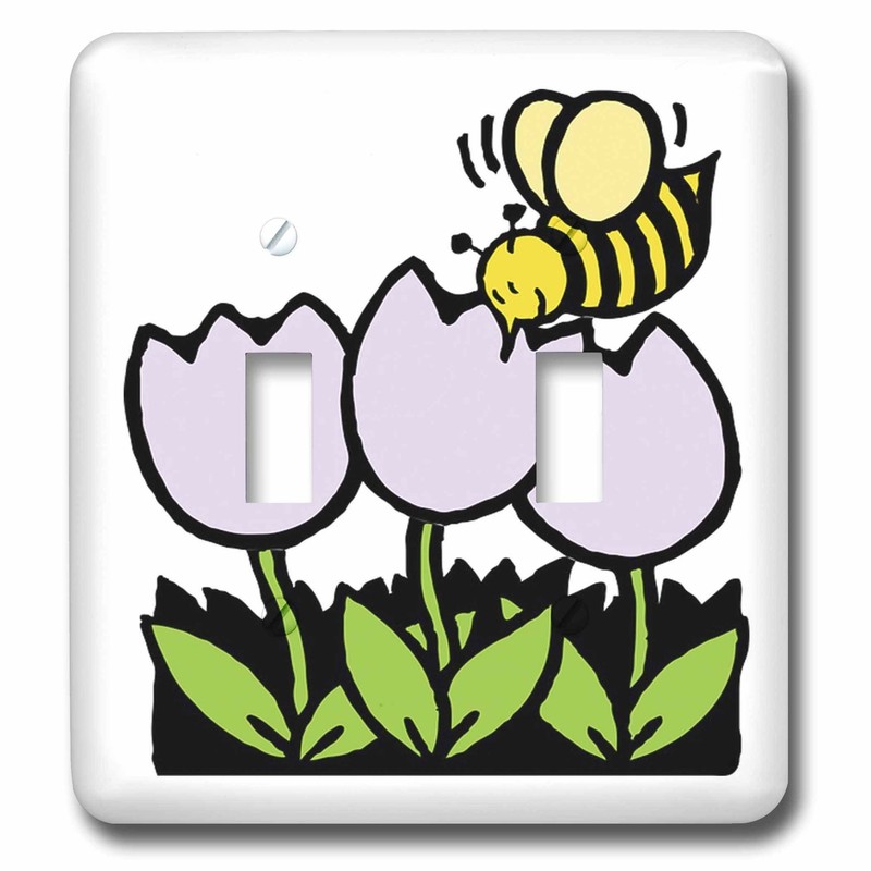 3dRose lsp_50889_2 Flowers N Bee 4 Kids Toggle Switch