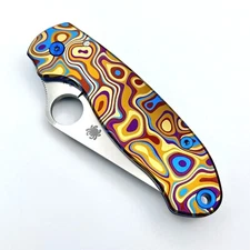 Spyderco Para 3 C223GP Custom Bronze FloEvo  Titanium Scales and Hardware 2 Opt