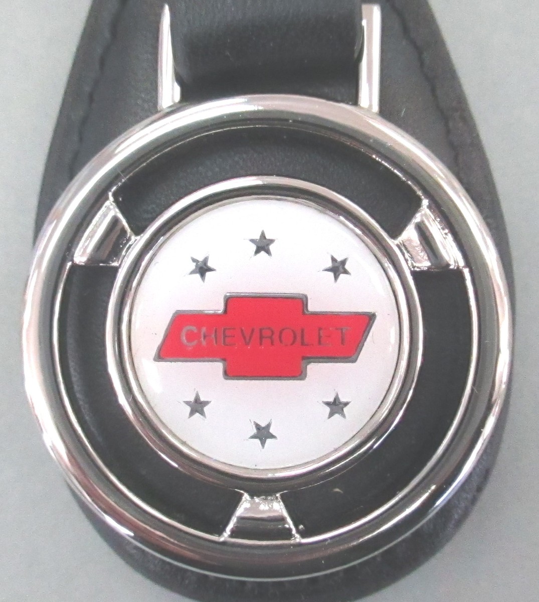 White Chevrolet Red BOW TIE Mini Steering Wheel Leather Keyring