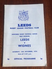 Leeds v Widnes rugby league Programme 1974/75 season