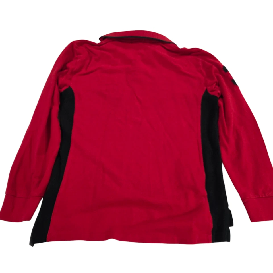 Polo Por Ralph Lauren Polo Top Rojo Negro L Manga Larga Bloques de Color Poni Pullover Foto 2 de 4