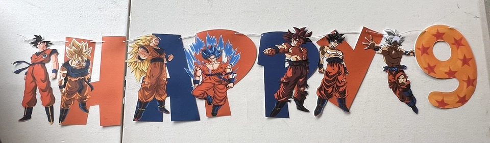 Dragon Ball Z BANNER PERSONALIZADO, BANNER FELIZ CUMPLEAÑOS, SUMINISTROS PARA FIESTAS Foto 3 de 4