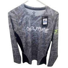 Boys Grey UnderArmour Long Sleeve compression Shirt - New