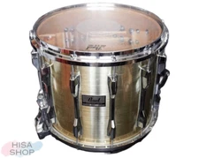 Pearl Marching Snare Drum 14x12 Gold Metal Shell Vintage Used Made in Japan