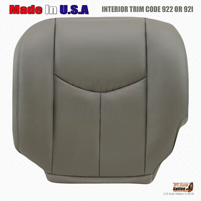 2003-2006 For Chevy Tahoe Driver Bottom Genuine Leather (Heated) Seat Cover Gray